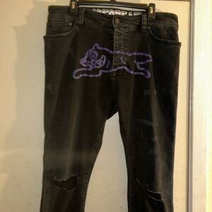 Icecream Black Jeans with Purple Graphic